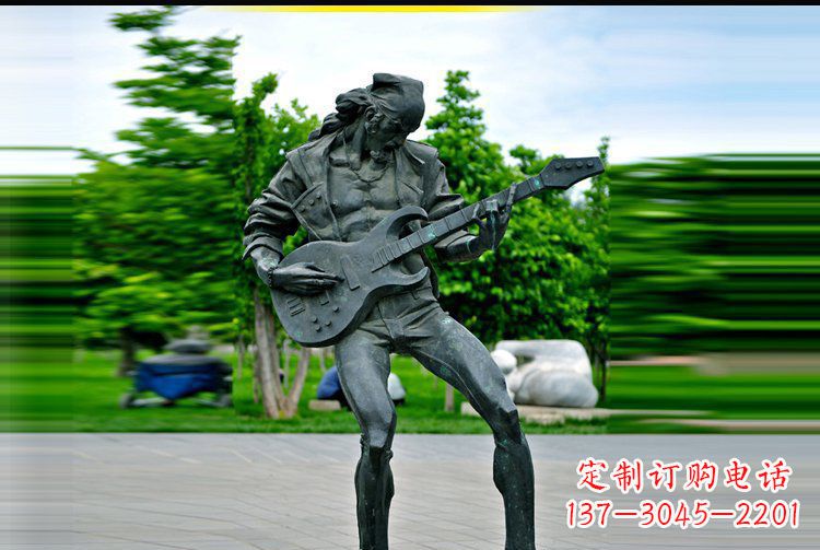 四川铜雕吉他景观雕塑