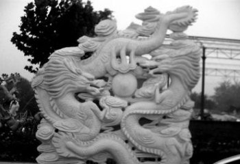 四川精美大理石双龙雕塑