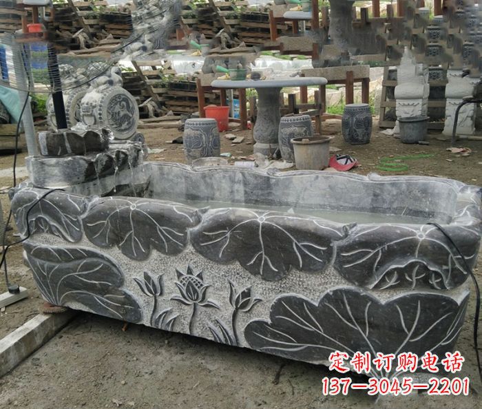 四川仿古荷花石水缸