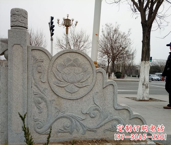 四川仿古护城河石栏板雕塑
