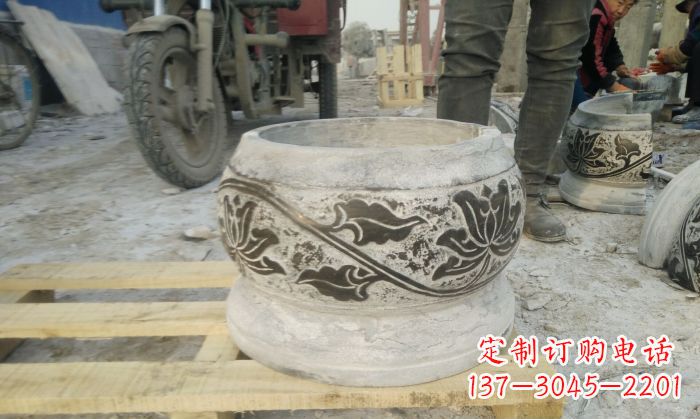 四川仿古圆形水缸石雕塑