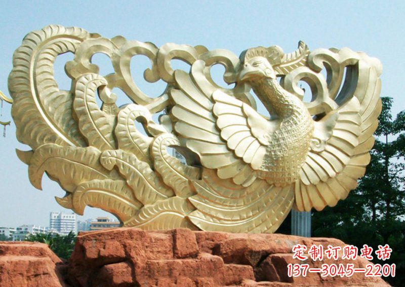 四川凤凰古代神兽铜雕