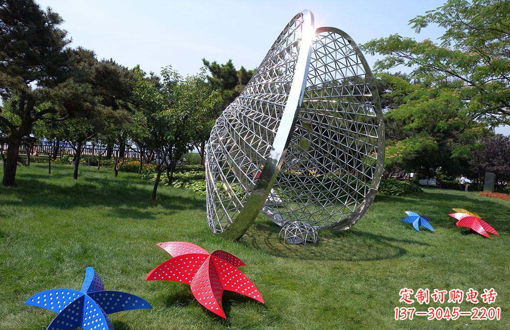 四川精美不锈钢贝壳海星景观雕塑