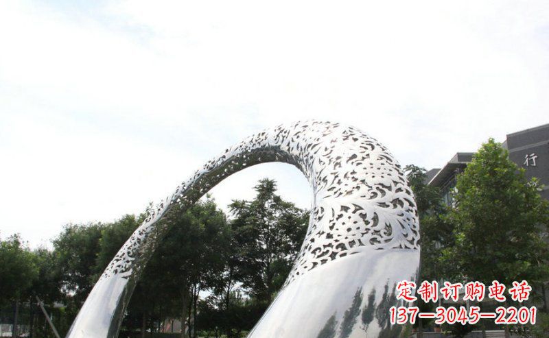 四川优雅定制不锈钢圆形拱门雕塑
