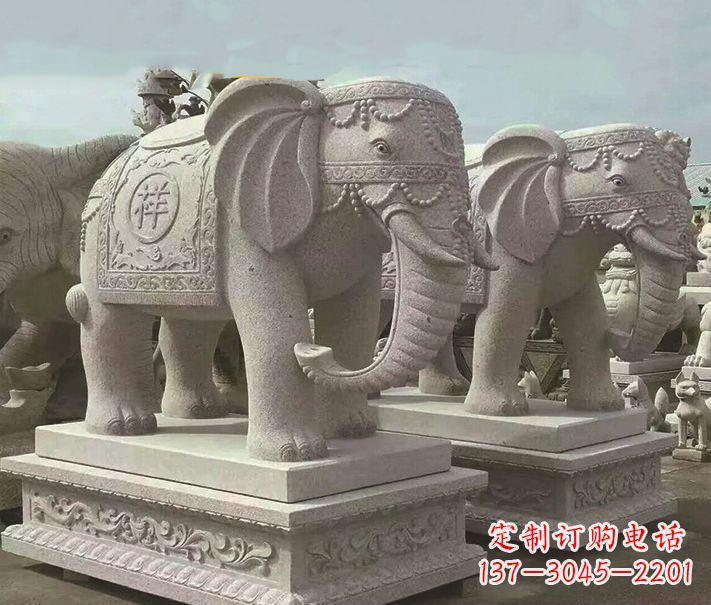 四川精美大象大理石雕塑