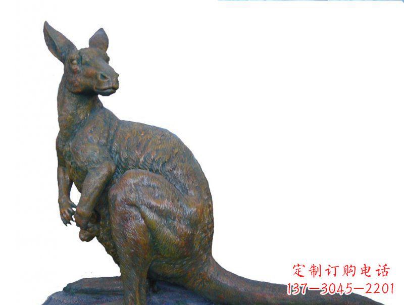 四川公园袋鼠动物铜雕 (4)