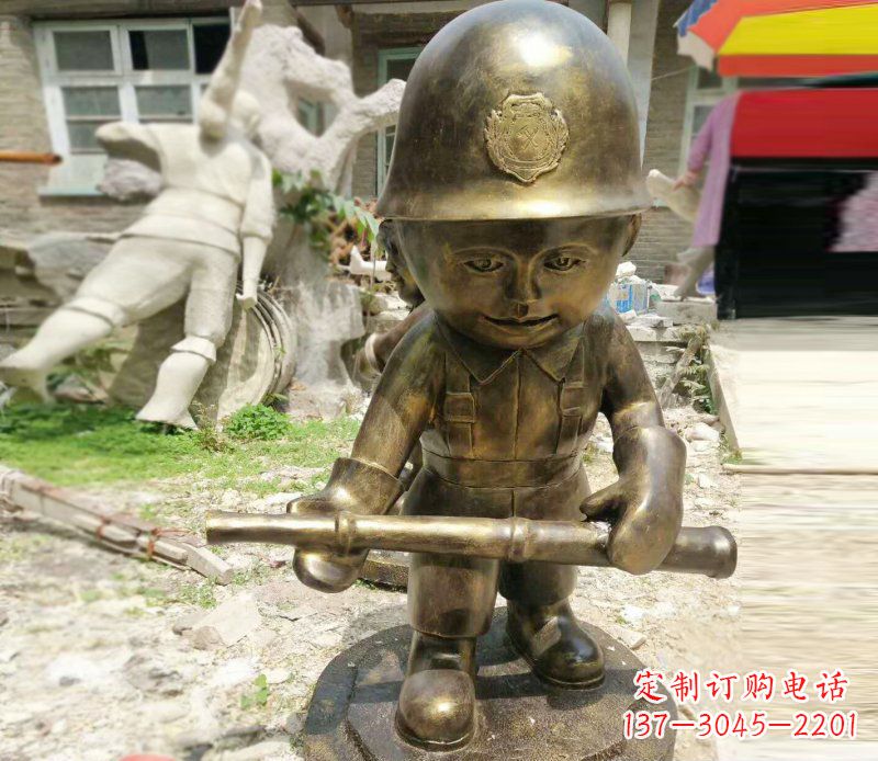 四川精致细腻的交通警察铜雕