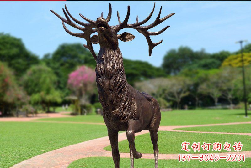 四川公园梅花鹿铜雕