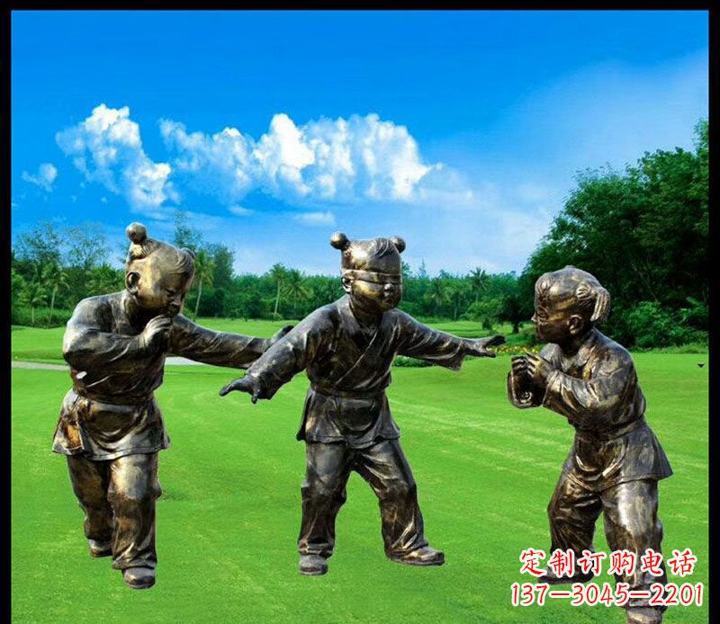四川精致的儿童铜雕造型,增添公园乐趣