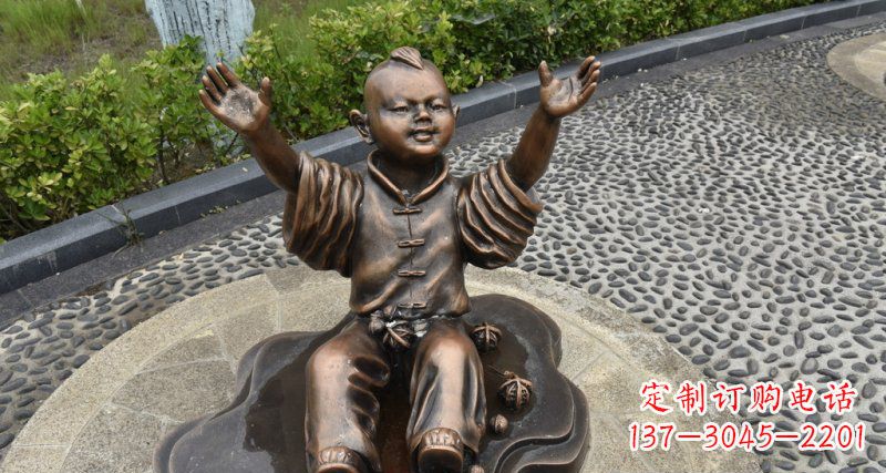 四川精致雕塑,匠心创造——小男孩铜雕