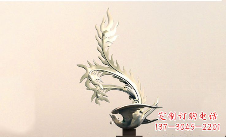 四川广场不锈钢凤凰雕塑 (5)
