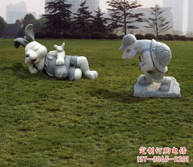 四川中领雕塑独特的石雕兔子