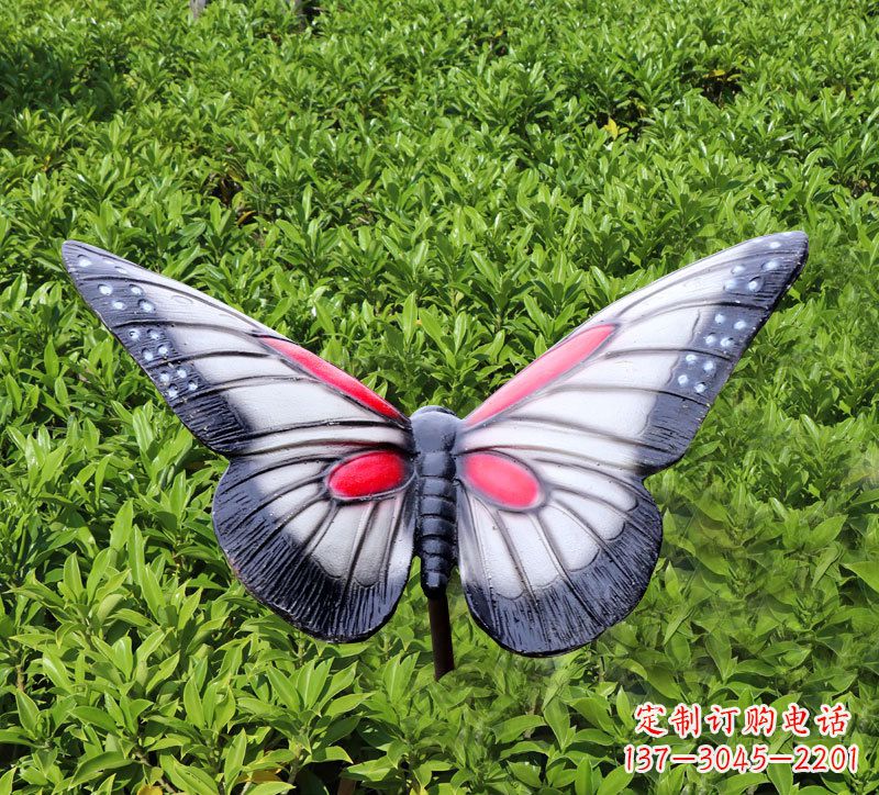 四川灰黑色仿真蝴蝶玻璃钢铸造雕塑