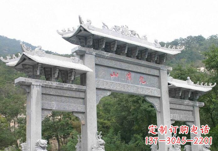 四川三门仿古牌坊石雕,精美绝伦