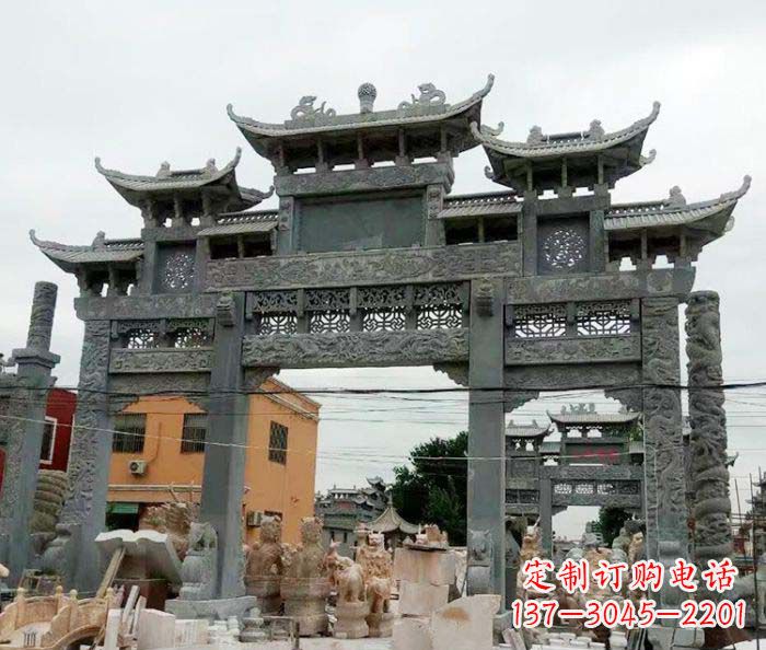 四川石雕牌坊,精致雕塑让你完美点缀