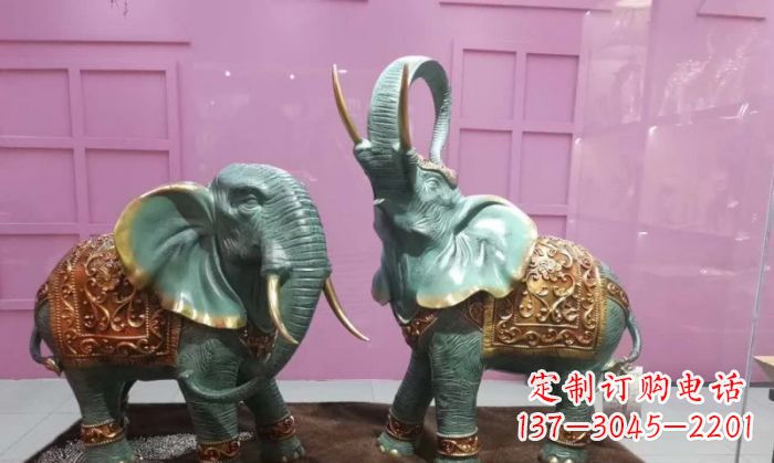 四川青铜小象雕塑,古朴典雅