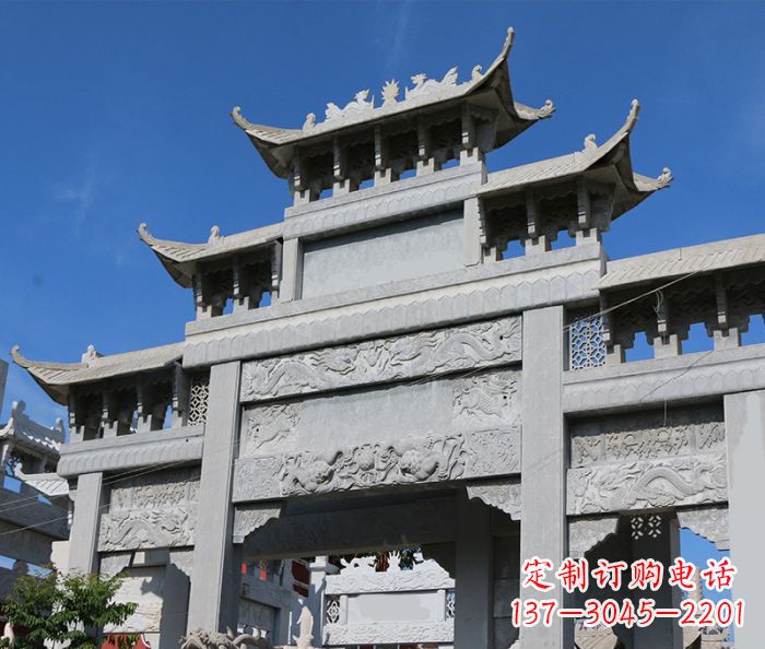 四川定制牌坊石雕,纪念无价的美好记忆