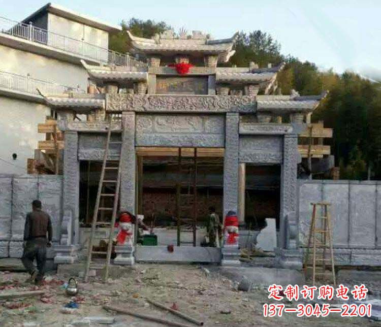 四川三门仿古石雕牌坊打造质感升级的精致建筑