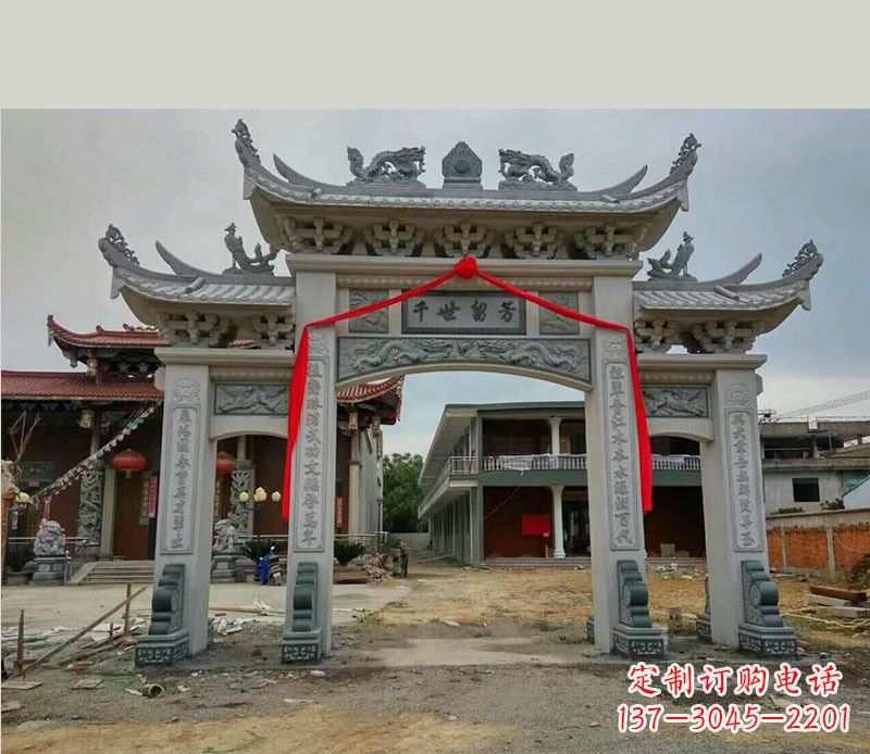 四川以传统工艺为源的独特牌坊石雕