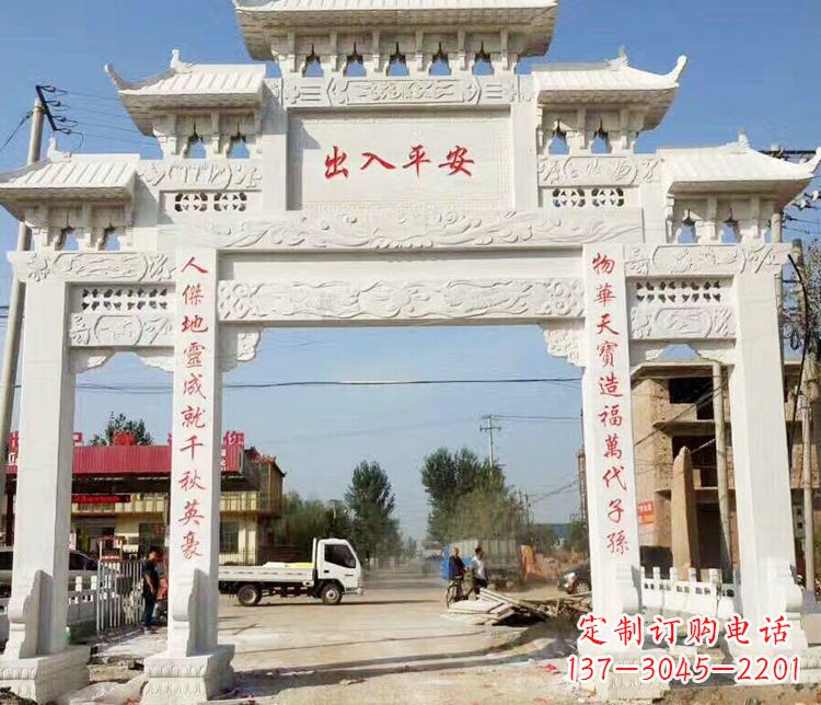 四川三门石牌坊石雕艺术