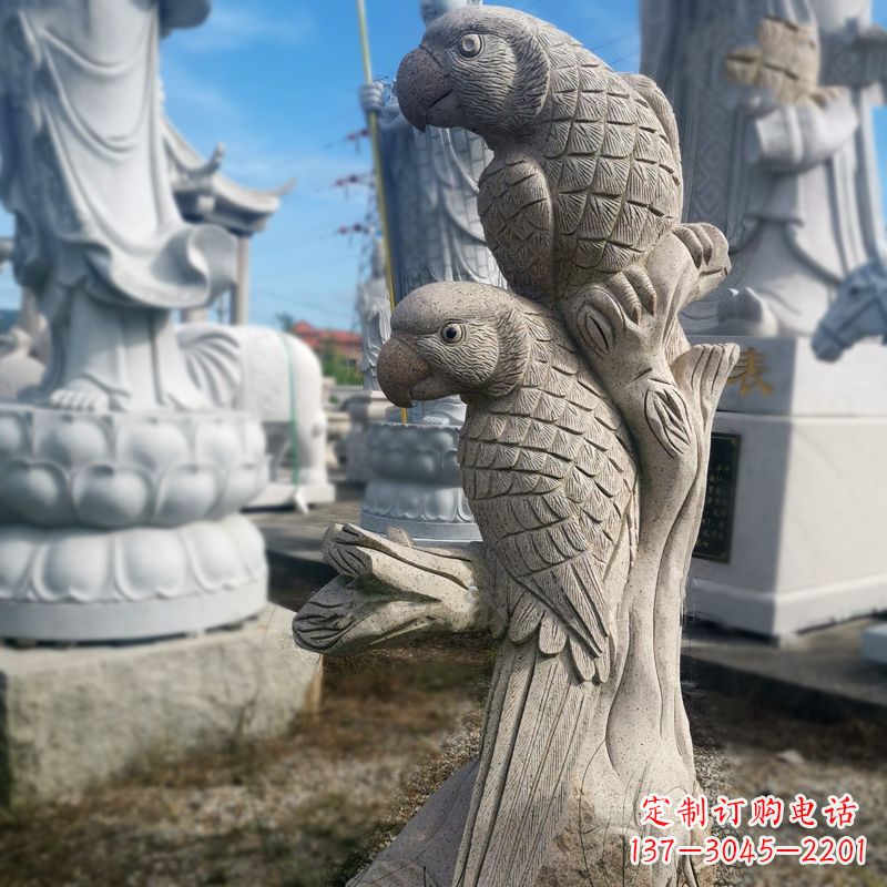 四川石雕鹦鹉景观雕塑摆件