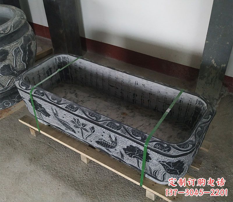 四川石浮雕鱼缸仿古鱼缸石雕