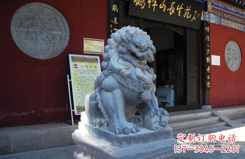 四川石狮子寺庙门口石雕