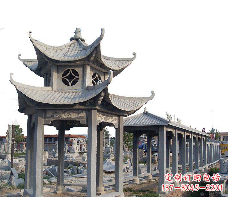 四川双层仿古凉亭石雕