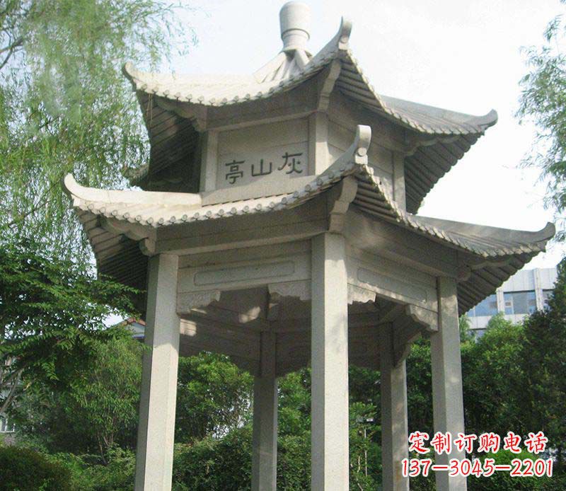 四川双层石凉亭石雕