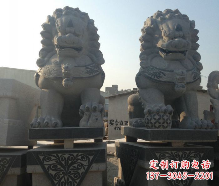 四川寺庙景观仿古石狮子 (2)