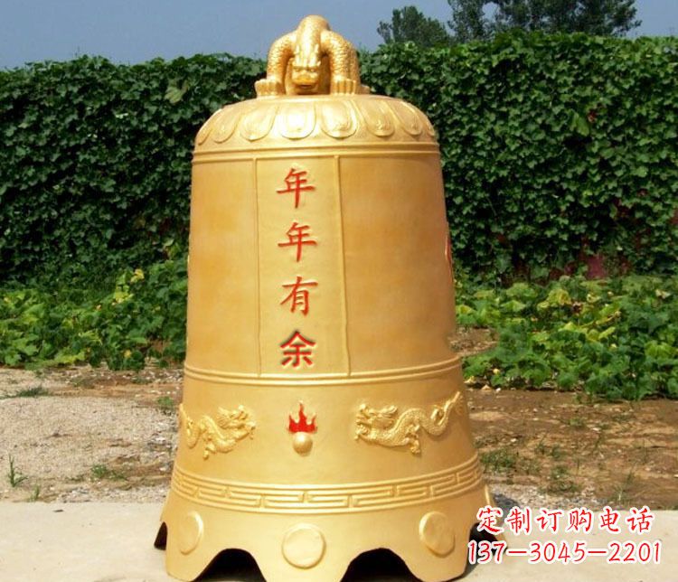 四川寺庙铜钟雕塑 (2)