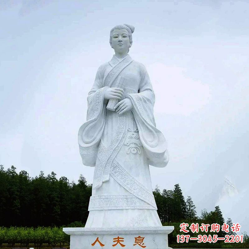 四川桃花夫人息妫汉白玉雕塑-景区园林历史名人古代著名美女雕像
