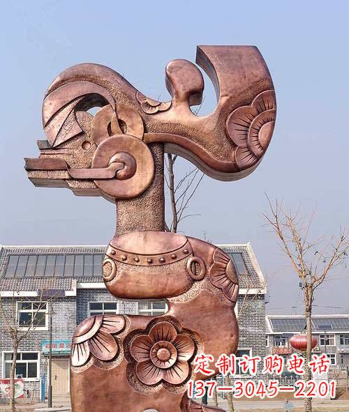 四川铜雕抽象皮影戏人物
