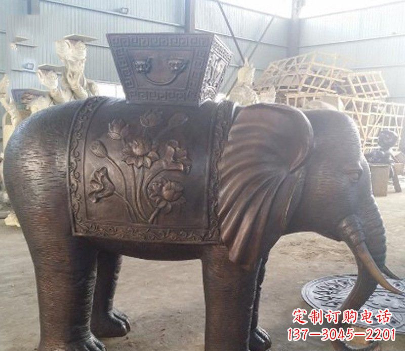 四川铜雕吉祥大象园林动物摆件