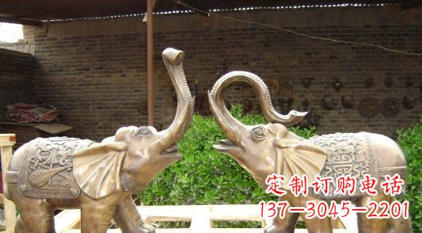 四川铜雕吉祥小象公园动物雕塑