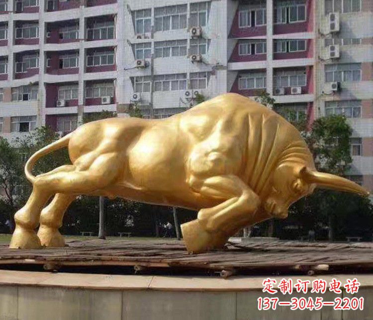 四川铜雕小区动物牛摆件 (3)