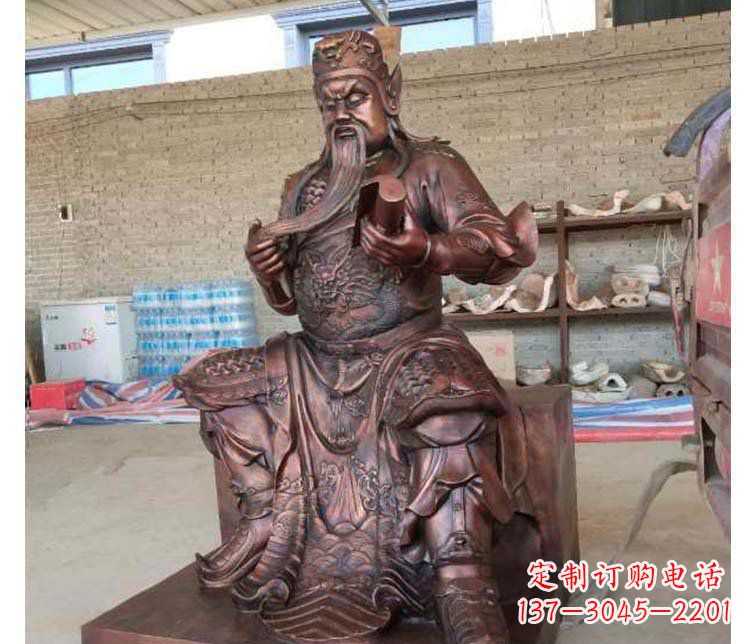 四川铜雕镇宅关公寺庙神像雕塑摆件 (3)