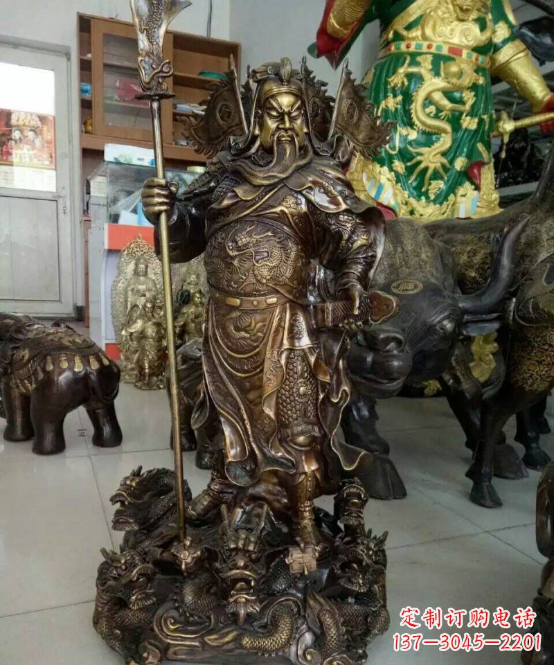 四川铜雕镇宅关公寺庙神像雕塑摆件