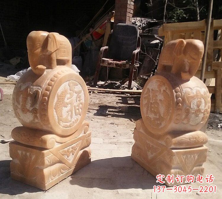 四川晚霞红小象门墩