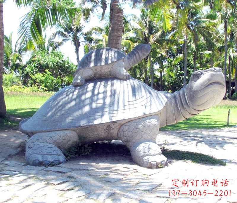 四川乌龟母子石雕