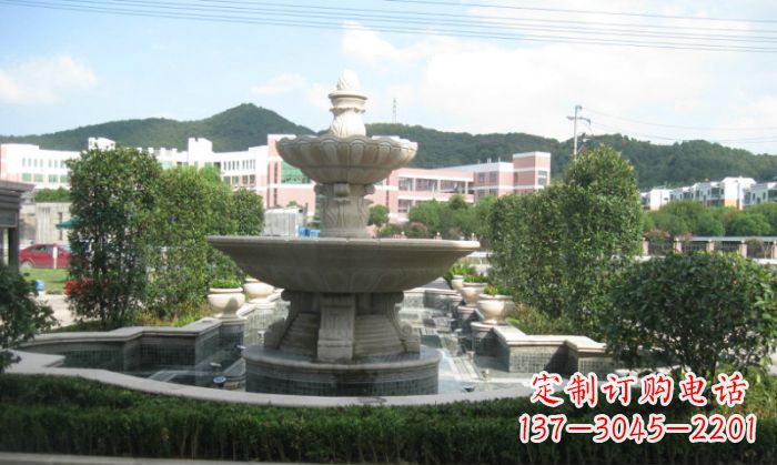 四川小区景观大理石喷泉石雕 (2)