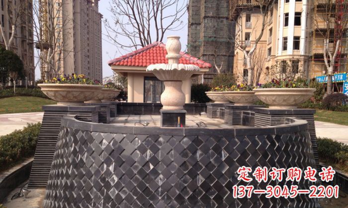 四川小区景观大理石喷泉石雕 (3)