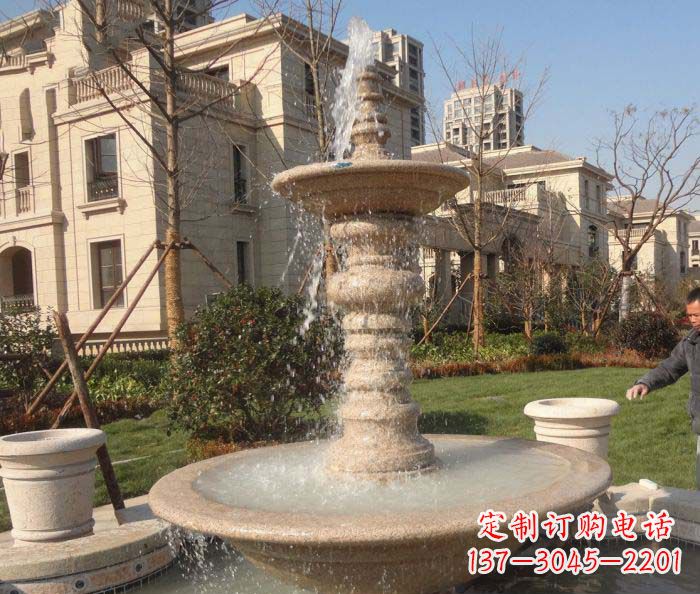 四川小区景观多层喷泉石雕 (2)