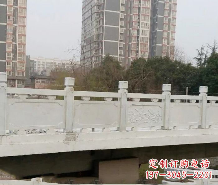 四川小区景观汉白玉石雕栏板 (2)
