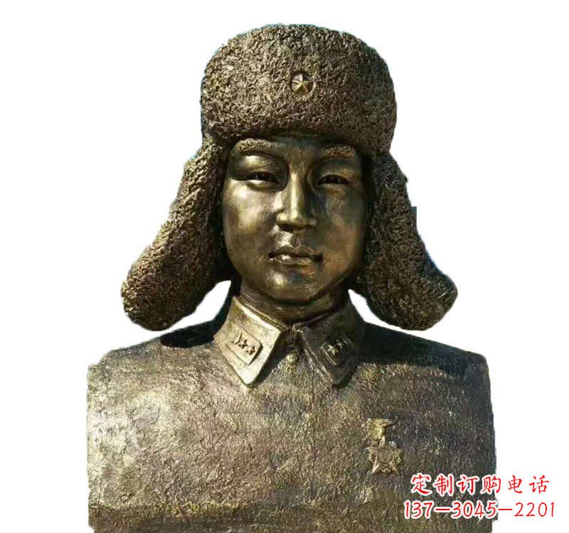 四川校园雷锋头像铜雕