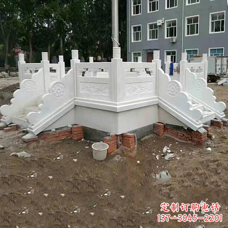 四川学校汉白玉升旗台石雕