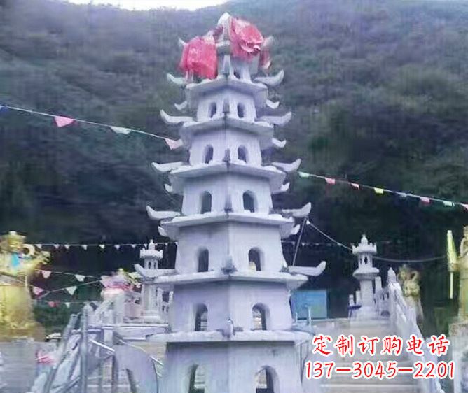 四川园林景观大理石宝塔石雕