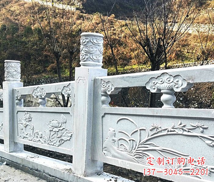 四川园林景观大理石栏板石雕 (7)