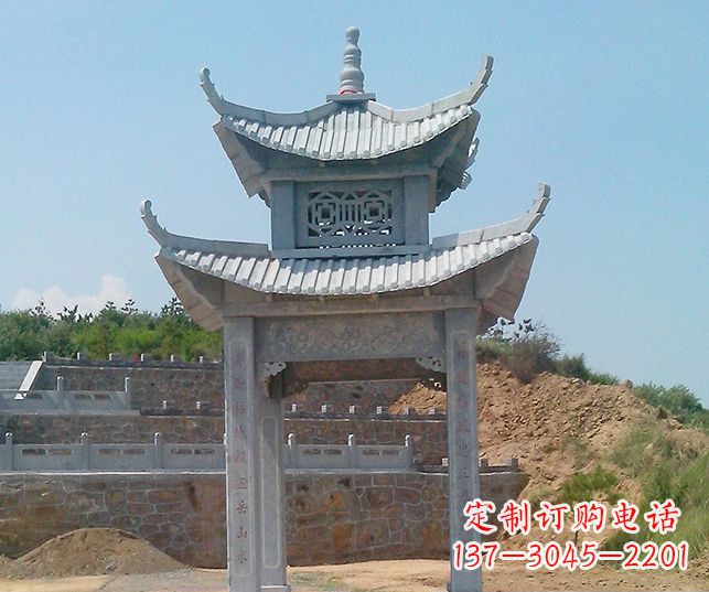 四川园林景观仿古石雕凉亭