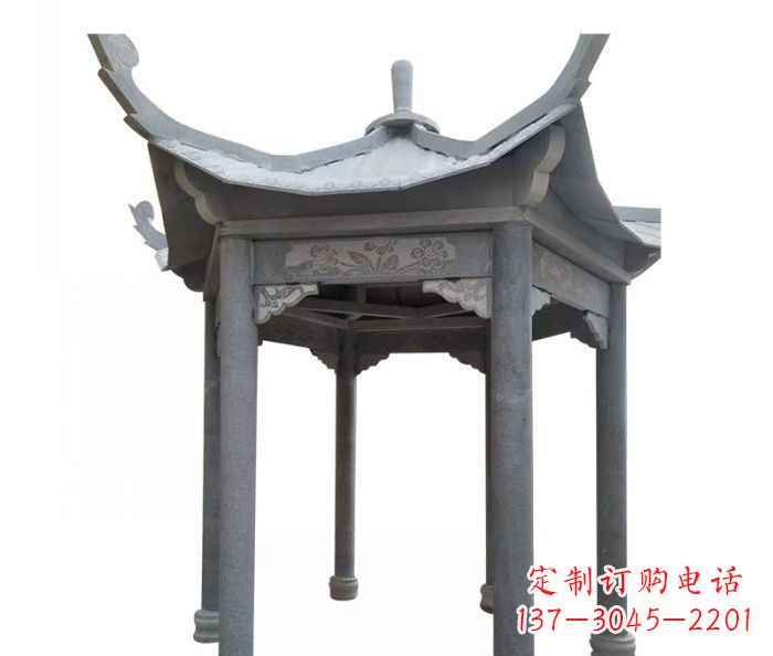 四川园林景观仿古石雕凉亭 (3)